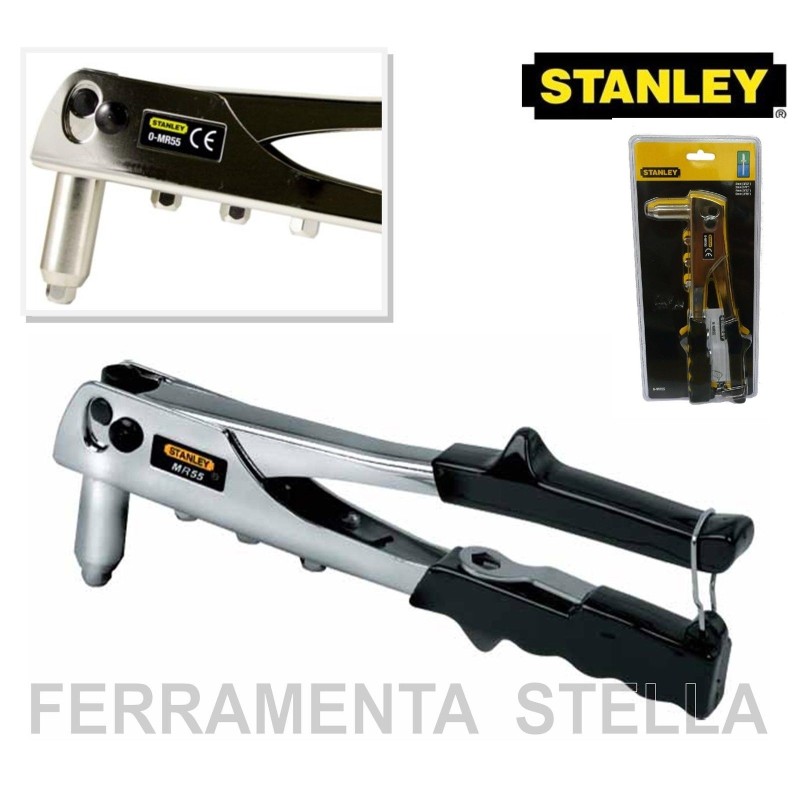 RIVETTATRICE MANUALE in ACCIAIO MR 55 STANLEY PROFESSIONALE RIVETTI 2 3 4 5 MM