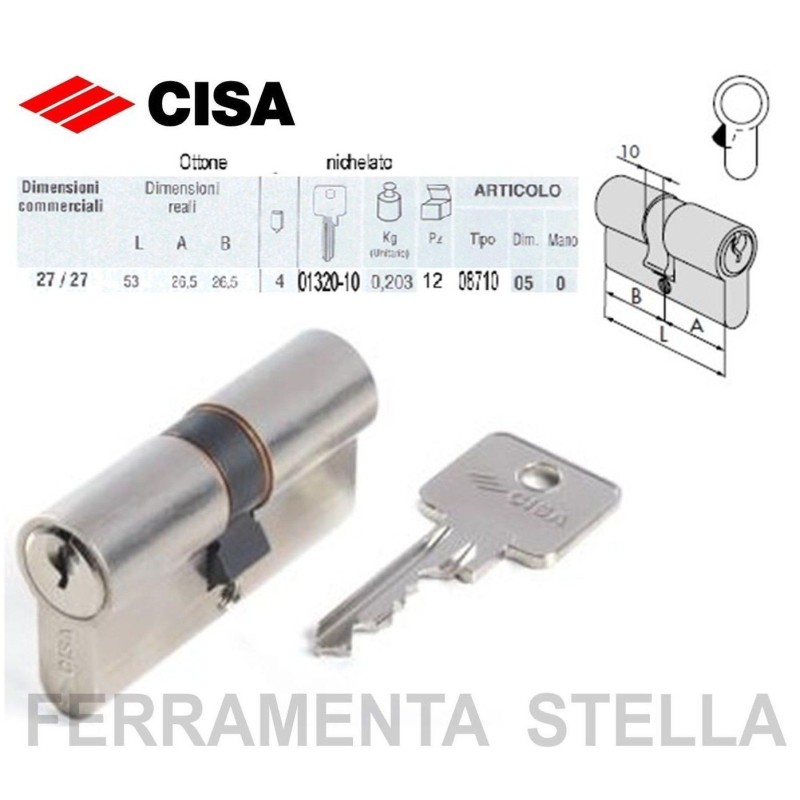 Cilindro Cisa foro Yale Profilo europeo