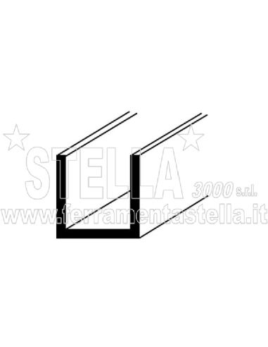 Profilo Alluminio - Sezione Canalino Ad u | Ferramentastella.it