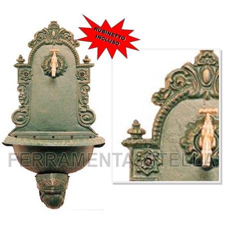 FONTANA GHISA A PARETE X GIARDINO + RUBINET