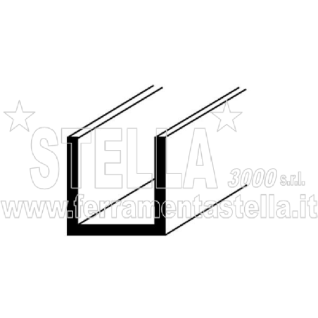 Profilo Alluminio - Sezione Canalino Ad u | Ferramentastella.it