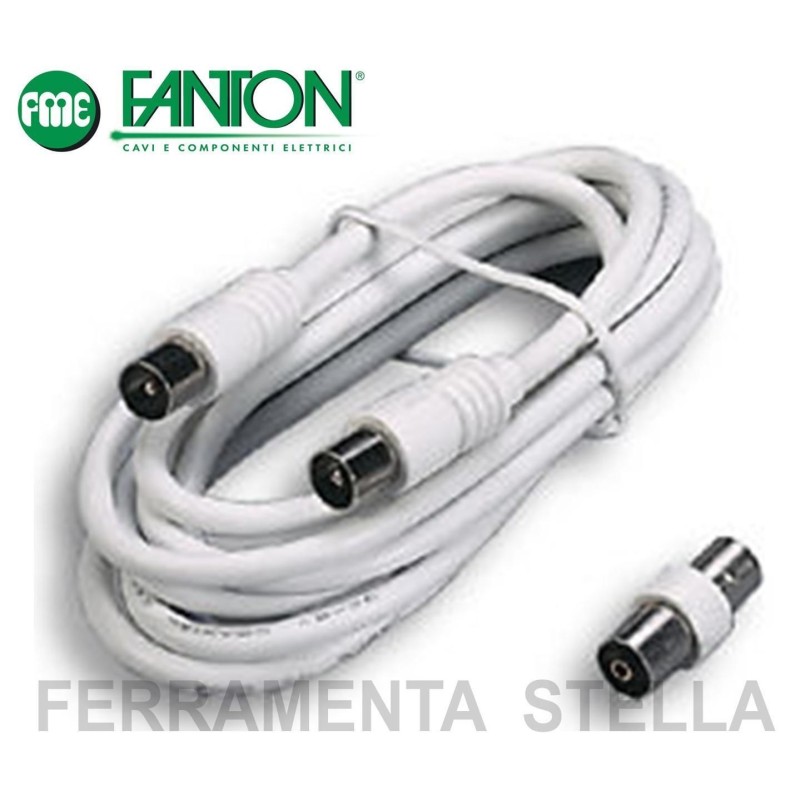 CAVO TV 2 METRI FANTON ANTENNA PROLUNGA DIGITALE TELEVISIONE LCD PRESA SPINA