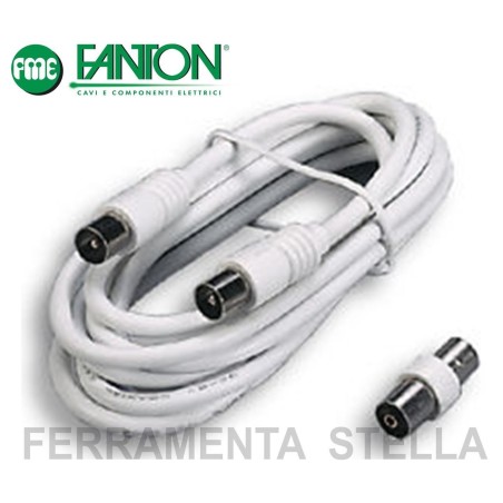 CAVO TV 2 METRI FANTON ANTENNA PROLUNGA DIGITALE TELEVISIONE LCD PRESA SPINA