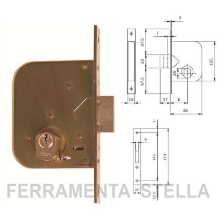 Serratura Iseo art. 601450 per cancelli