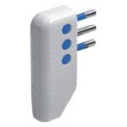 SPINA ELETTRICA VOLANTE PIATTA A PIPA BIANCA PROLUNGA CAVO 16A 250V SALVASPAZIO 2