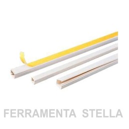 CANALINA BIANCA MINICANALE AUTOADESIVA ADESIVO 20X10 mm 2 MT.FILI ELETTRICI 2