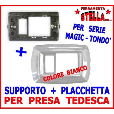 Supporto + placca bianca per unel