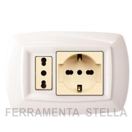 Supporto + placca bianca per unel