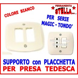 PLACCA AUTOPORTANTE AUTO PORTANTE TONDO' PER SERIE MAGIC TICINO 2 POSTI 2