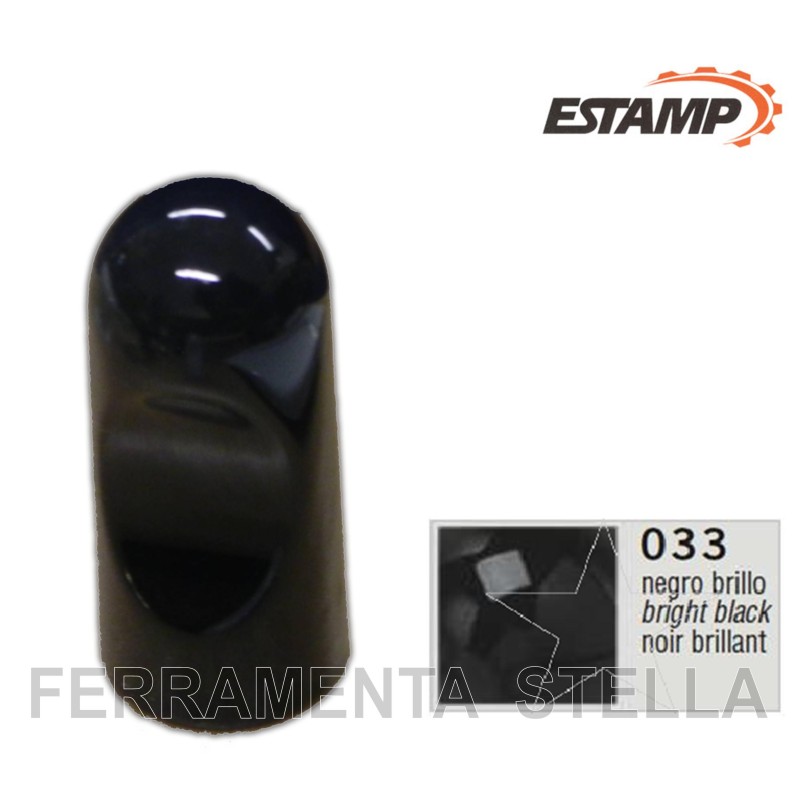 Pomolino nero lucido diam. 12 mm