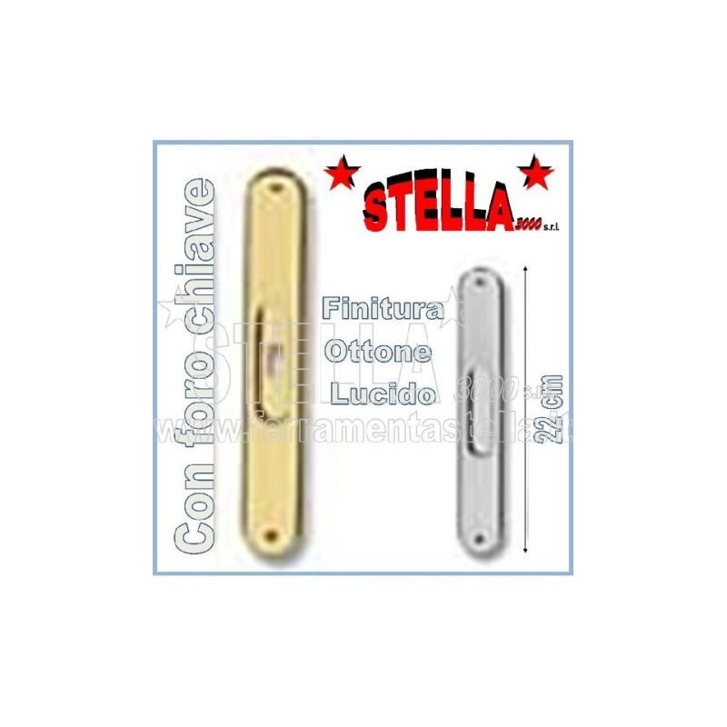 MANIGLIA INCASSO PORTA PORTE SCORREVOLI SCRIGNO ORO LUCIDO OTTONE FORO CHIAVE