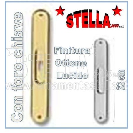 MANIGLIA INCASSO PORTA PORTE SCORREVOLI SCRIGNO ORO LUCIDO OTTONE FORO CHIAVE