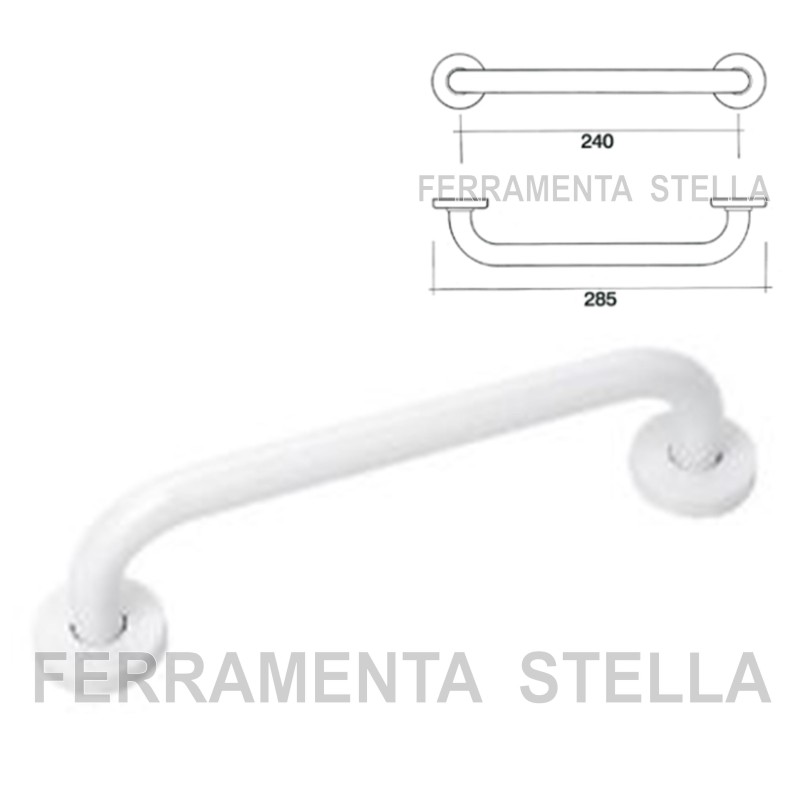 Maniglione bianco in nylon con rosetta