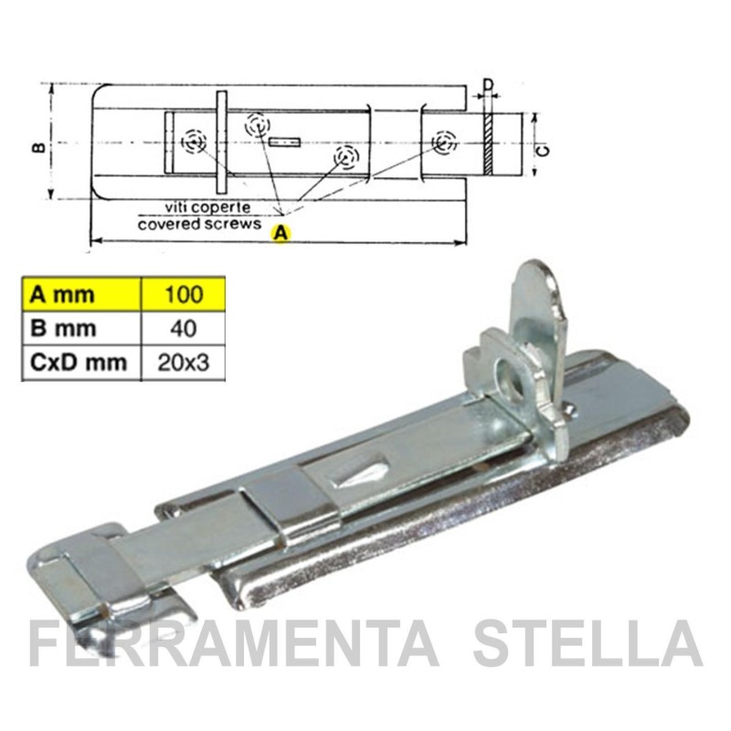 Catenaccio portalucchetto leggero mm 100