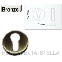BOCCHETTA ROSETTA FORO YALE PER MANIGLIE 45 BRONZO x BLINDATA 2