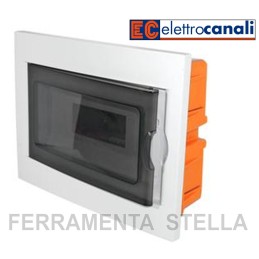 CENTRALINO SCATOLA CONTENITORE QUADRO x MODULI DIN INCASSO BIANCO e FUME' 2