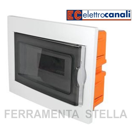 CENTRALINO SCATOLA CONTENITORE QUADRO x MODULI DIN INCASSO BIANCO e FUME'
