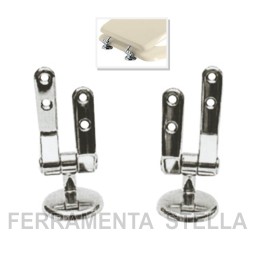 COPPIA ATTACCHI AGGANCI CERNIERA CERNIERE UNIVERSALI SEDILE WC COPRIWATER BAGNO