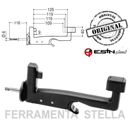 FERMA PERSIANE TOP GRILLO RESINA AUTOMATICO PROLUNGATO 125MM CON AMMORTIZZATORE