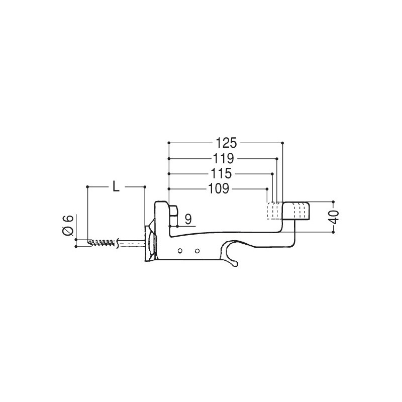 FERMA PERSIANE TOP GRILLO RESINA AUTOMATICO PROLUNGATO 125MM CON AMMORTIZZATORE