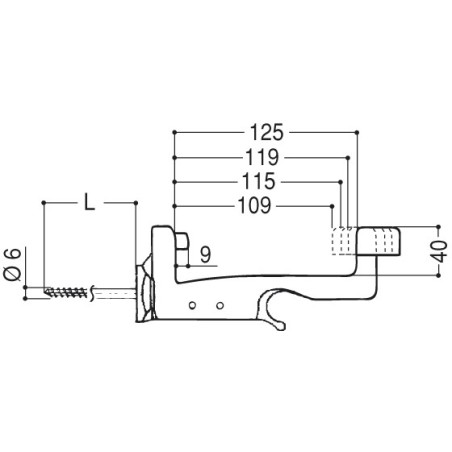 FERMA PERSIANE TOP GRILLO RESINA AUTOMATICO PROLUNGATO 125MM CON AMMORTIZZATORE