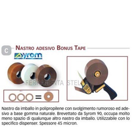SCOTCH IMBALLAGGIO PER PACCHI NASTRO ADESIVO SYROM 50 mm x 200 metri SVOLGIMENTO SILENZIOSO