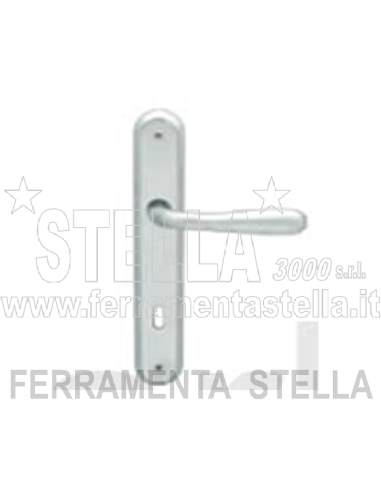 Coppia maniglia con placca cromo satinato porte | ferramentastella.it