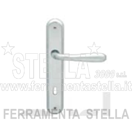 Coppia maniglia con placca cromo satinato porte | ferramentastella.it