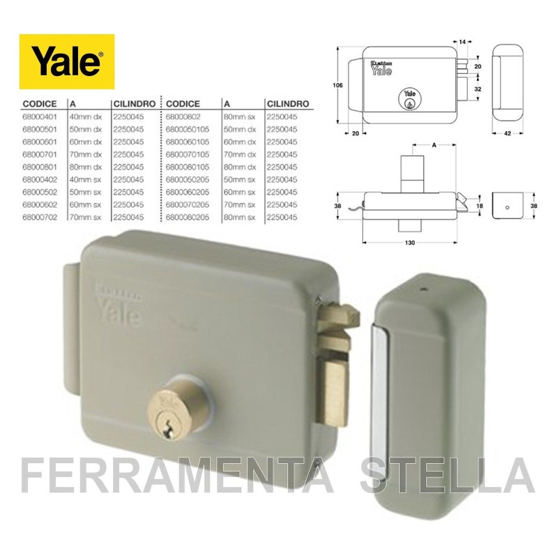 SERRATURA YALE POMOLO 620 PORTA PORTONCINO INGRESSO LEGNO