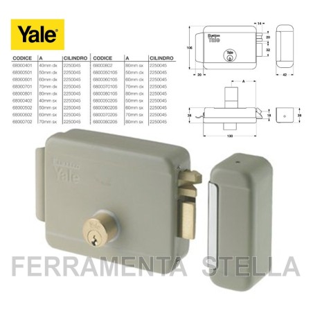SERRATURA YALE POMOLO 620 PORTA PORTONCINO INGRESSO LEGNO