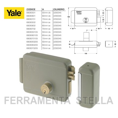 SERRATURA YALE ELETTRICA 688.80 PORTA IN FERRO PORTONCINO INGRESSO DA APPLICARE