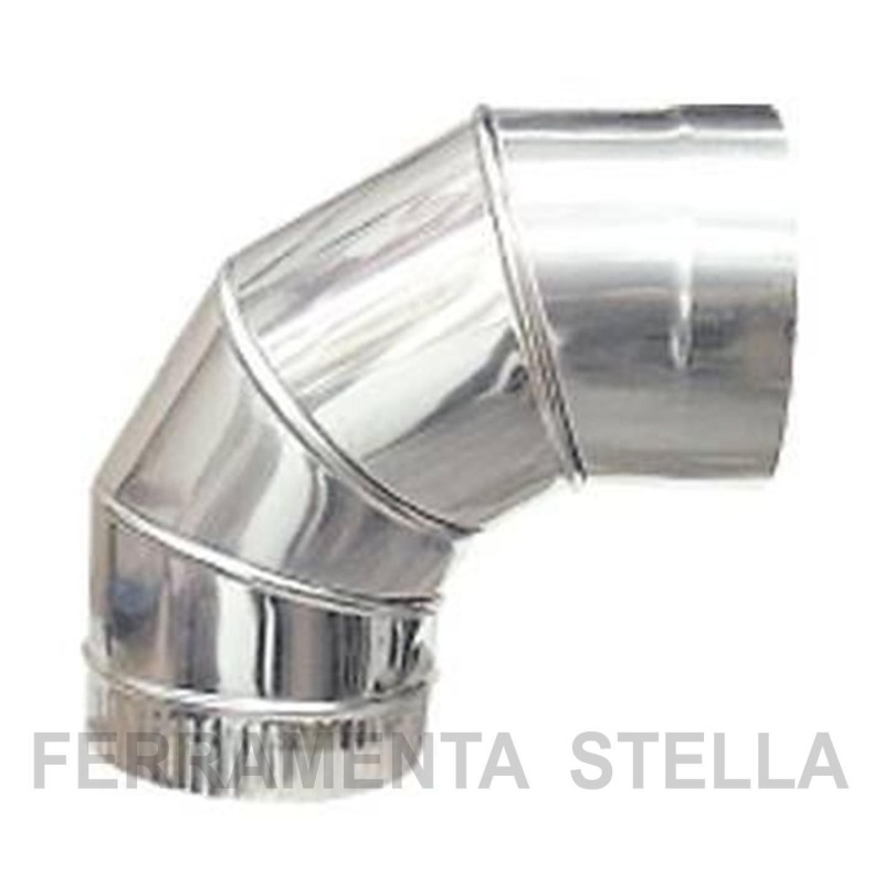 GOMITO CURVA 90∞ ACCIAIO INOX x TUBO STUFA A LEGNA STUFE CAMINO ÿ 150 MM FORNO