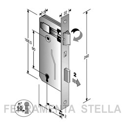 SERRATURA PATENT PORTA PORTE INTERNA IN LEGNO BONAITI ENTRATA 40 50 INTERASSE 90 PATENT GRANDE