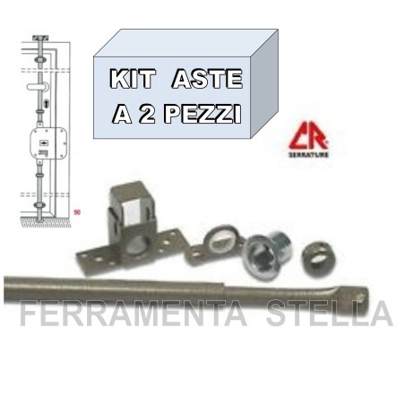COPPIA ASTE ASTA VERTICALI X SERRATURA SERRATURE CR 90 DA SOVRAPPOSTA PORTA