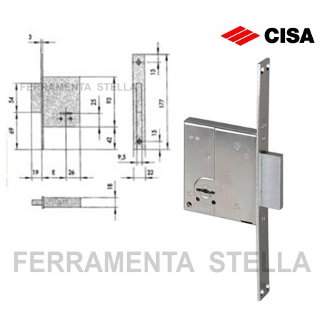 SERRATURA A DOPPIA MAPPA CISA 57223 SICUREZZA x FERRO LEGNO BLINDATA