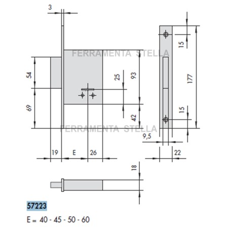 SERRATURA A DOPPIA MAPPA CISA 57223 SICUREZZA x FERRO LEGNO BLINDATA