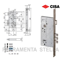 SERRATURA A DOPPIA MAPPA CISA 57291 SICUREZZA x LEGNO BLINDATA