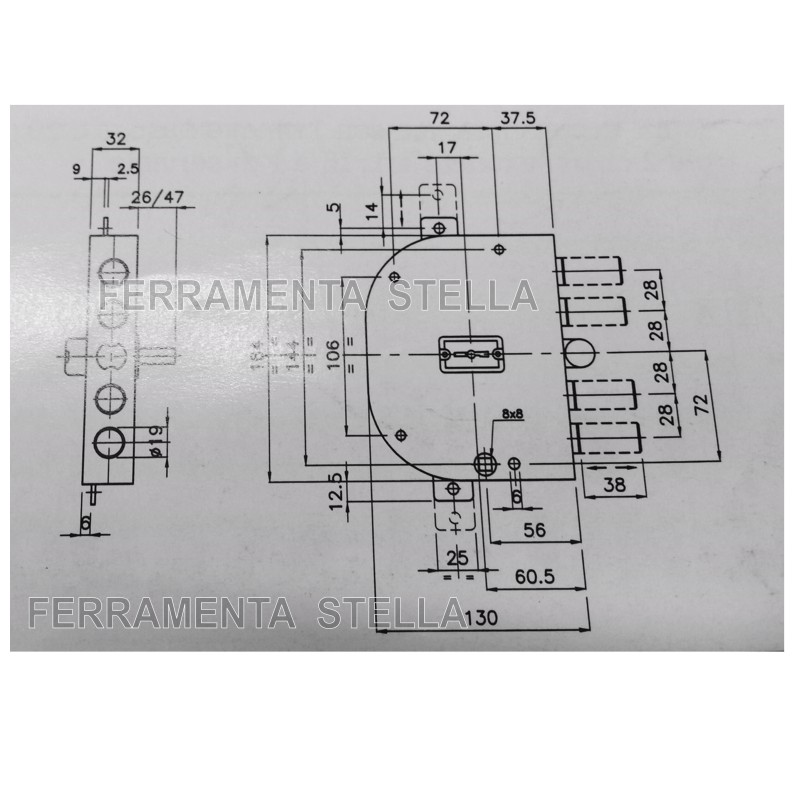 SERRATURA x BLINDATE 2160/28 CR SCIVOLO + MANDATE 
