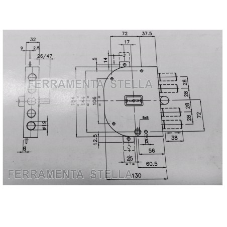 SERRATURA x BLINDATE 2160/28 CR SCIVOLO + MANDATE 