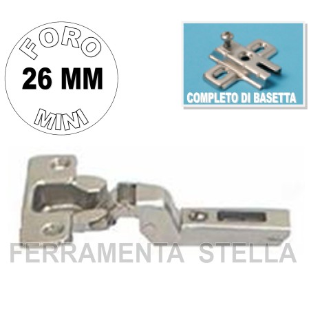 CERNIERA DA INCASSO MEZZO COLLO 26 MM TIPO SALICE