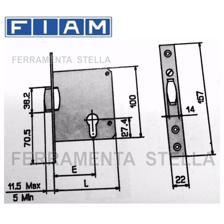SERRATURA A INFILARE CON RULLO E 1 MANDATA  ART. 76 FIAM 