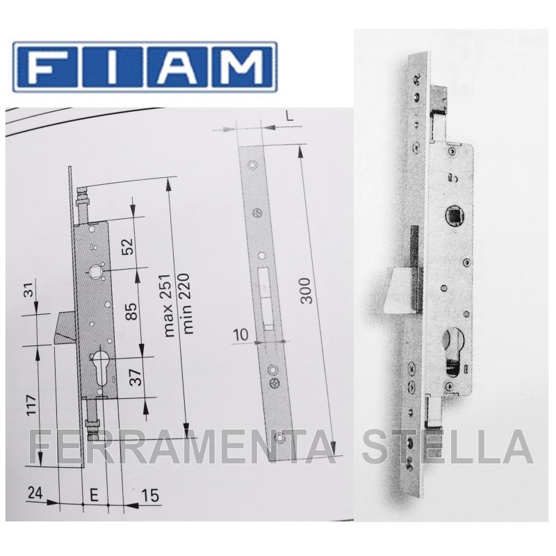 SERRATURA A INFILARE CHIAVE A SPILLO ART. 716  FIAM 1 MANDATA