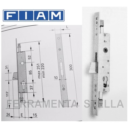 SERRATURA A INFILARE CHIAVE A SPILLO ART. 716  FIAM 1 MANDATA