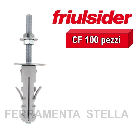 100 PZ TASSELLI NYLON 9 X 40 CON DOPPIA VITE ZINCATA x MURO MATTONI FRIULSIDER