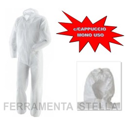 TUTA LAVORO MONOUSO BIANCA USA E GETTA IN POLIPROPILENE TG L PROTETTIVA