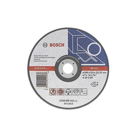 MOLA DISCO TAGLIO SBAVO BOSCH 115 X 2,5 X 22 MM FERRO METALLO SMERIGLIATRICE