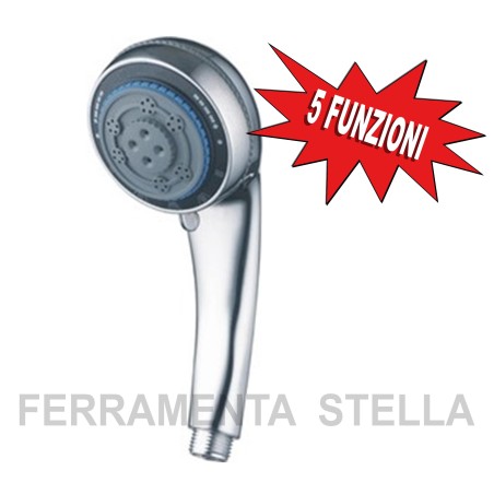 DOCCIA DOCCETTA ANTICALCARE 5 FUNZIONI ABS CROMATO SOFFIONE MASSAGGIO IDRO