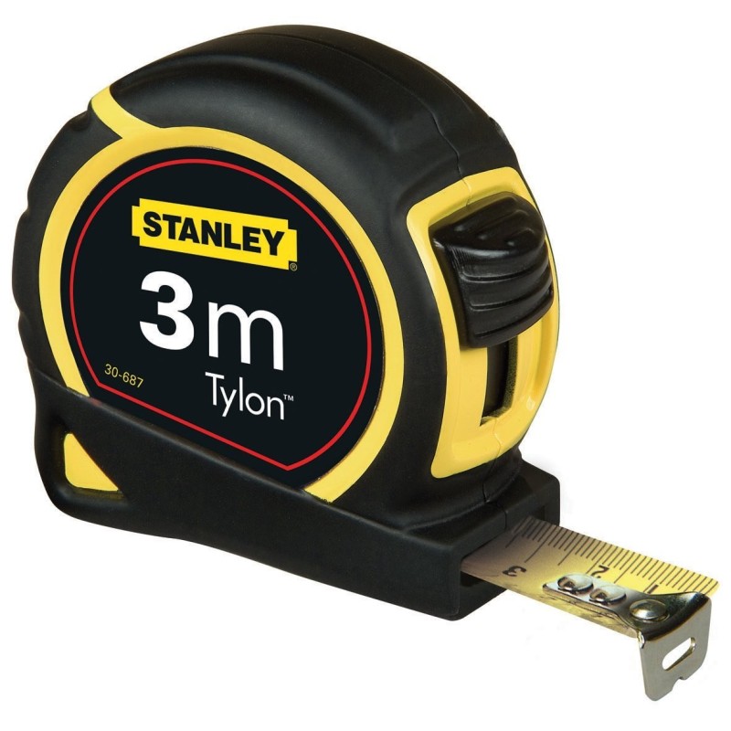 FLESSOMETRO STANLEY 3 MT TYLON RIVESTITO IN GOMMA ANTISCIVOLO