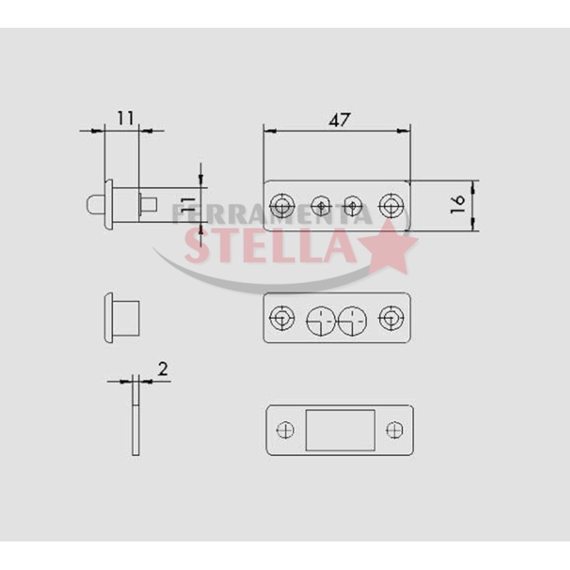 COPPIA CONTATTI ELETTRICI x SERRATURE CISA 06510 x INFISSI FERRO LEGNO ALLUMINIO