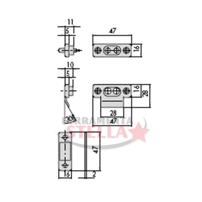 COPPIA CONTATTI ELETTRICI x SERRATURE CISA 06510 x INFISSI FERRO LEGNO ALLUMINI